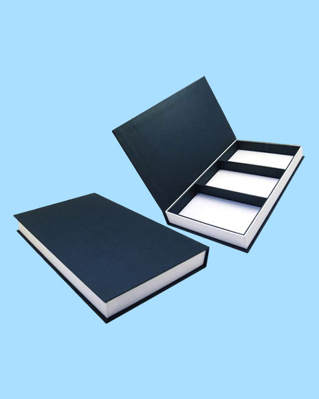 Book Style Rigid Box w/ 3 Compartments - Gift packaging solutions