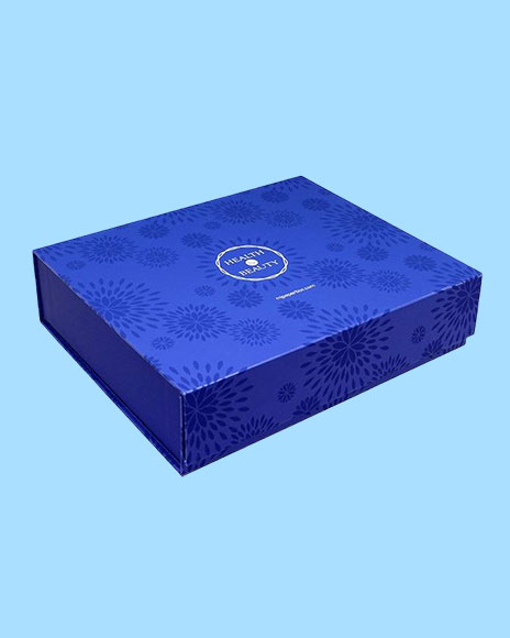 Custom Book Style w/ Magnet Closure ( Blue Color ) - Cosmetic & Beauty packaging solutions