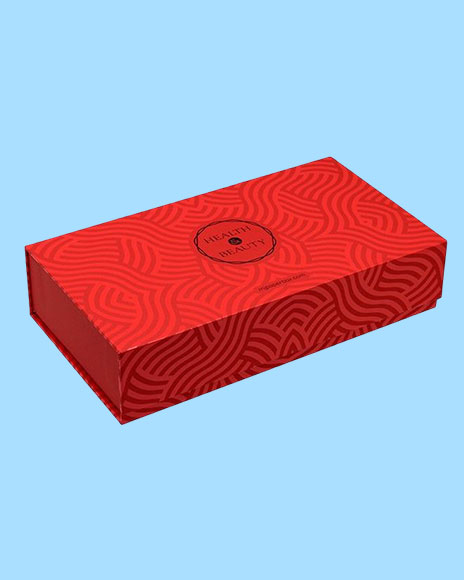 Custom Book Style w/ Magnet Closure ( Red Color ) - Cosmetic & Beauty packaging solutions