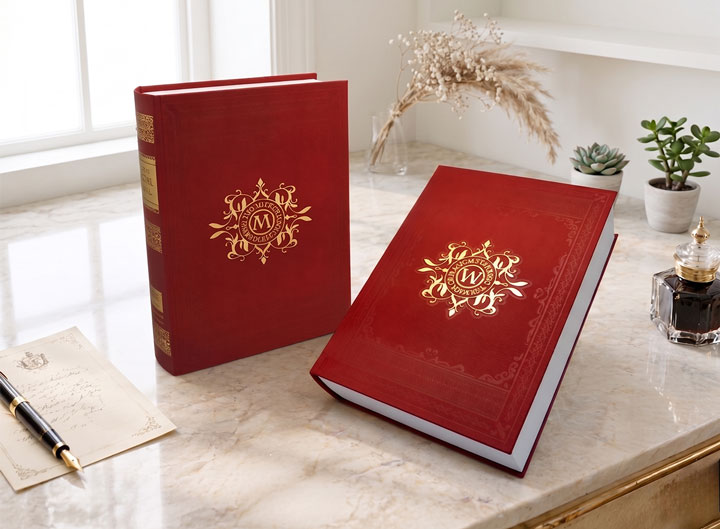 Custom Book Style Rigid Box w/ Debossing Design ( Red Color ) - Premium Gift Packaging