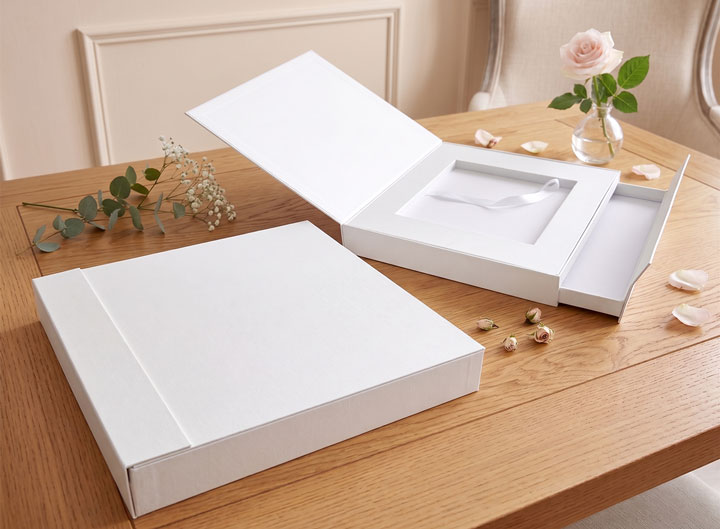 Double Lids Combined Drawer Box w/ Magnetic Closure - Premium Gift Packaging
