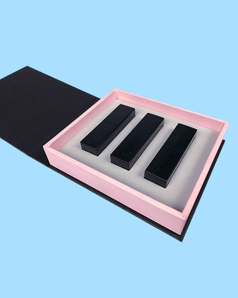 Neon Cosmetics Book Style Magnetic Lock Lip Stick Box w/ EVA Insert - Cosmetic & Beauty packaging solutions