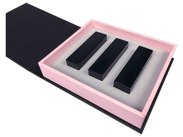 Neon Cosmetics Book Style Magnetic Lock Lip Stick Box w/ EVA Insert