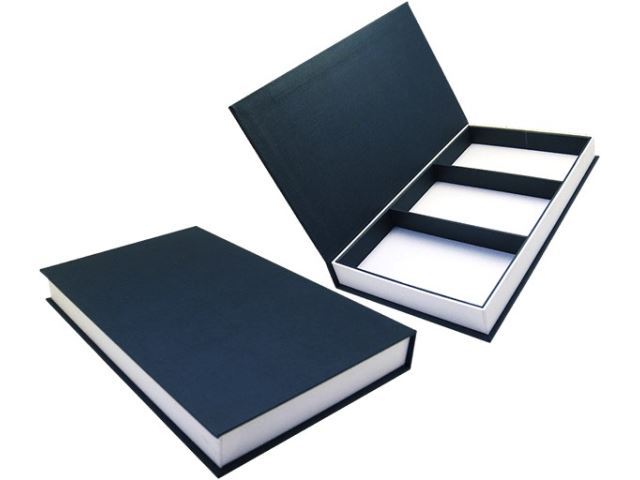 Book Style Rigid Box w/ 3 Compartments