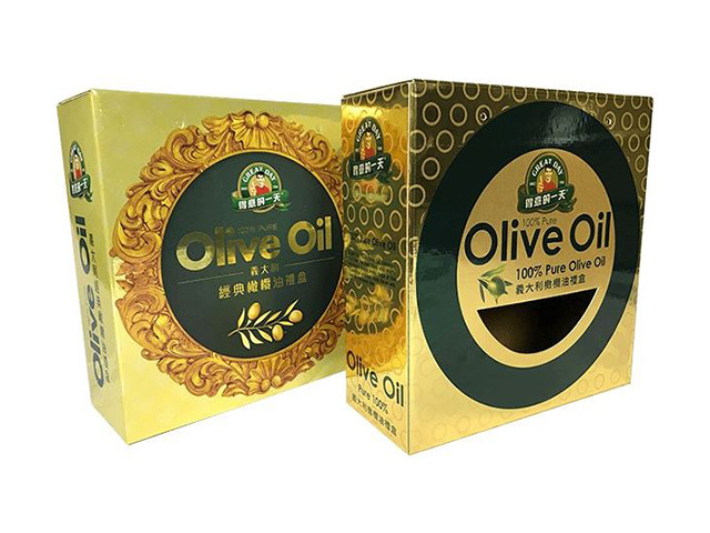 Great Day Olive Oil Auto Bottom Tuck Top Corrugated Box