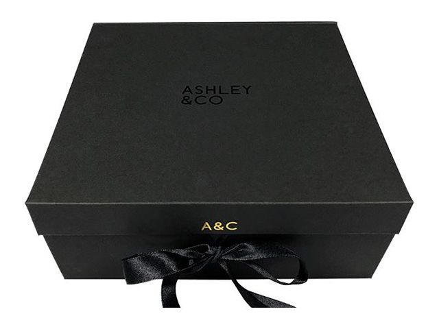 Ashley & Co Collapsible Box w/ Ribbon Closure