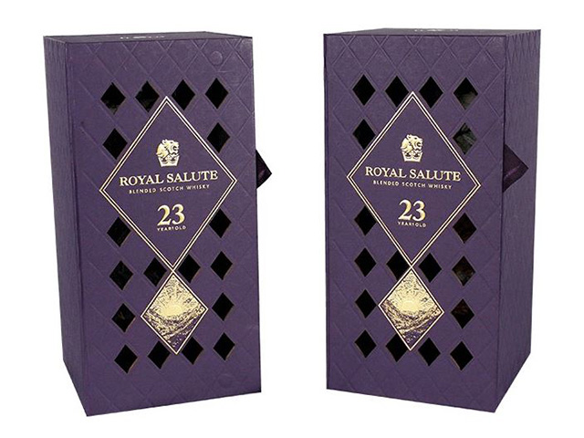 Ballantine's Royal Salute 23 Book Style Laser Engraving Magnetic Lock Wine Box