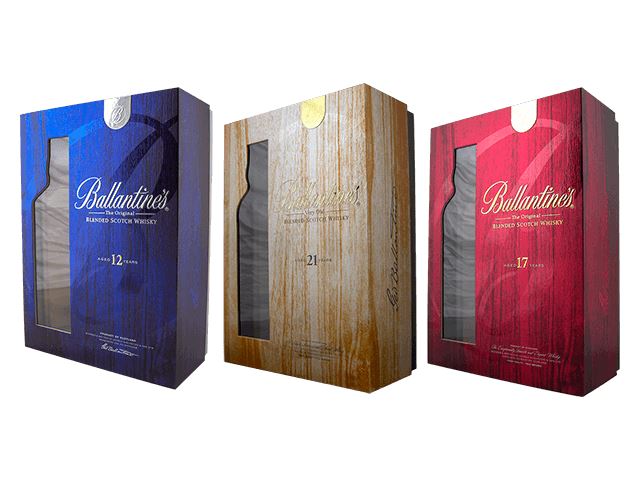 Ballantine's Lift-Off Box w/ Embossing, Hot Stamping and Clear Window